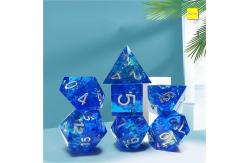 China Blue Ocean Heart Crystal Resin Boarding Dice Set Dragon and Dungeon supplier