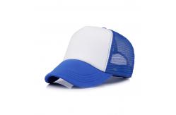 China Blue / Yellow Trucker Mesh Cap , Custom Mesh Trucker Hats For Business supplier