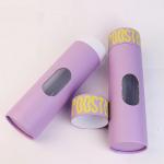 Customized Logo and Eco Friendly Clothing Paper Tube Packaging with Window Foil Stamp Surface Treat for sale