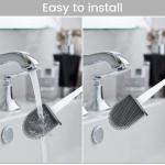 TPR Silicone Toilet Brush Set With Holder Wall Mounting Bathroom Use