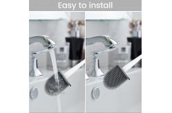 China TPR Silicone Toilet Brush Set With Holder Wall Mounting Bathroom Use supplier