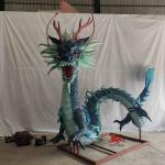 Alive Sound Realistic Animatronic Animals Chinese Mythical Creatures Green Dragon for sale