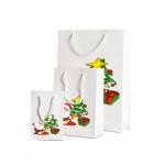 White Eco Friendly Reusable Shopping Bags Custom Kraft Paper Packaging Bags