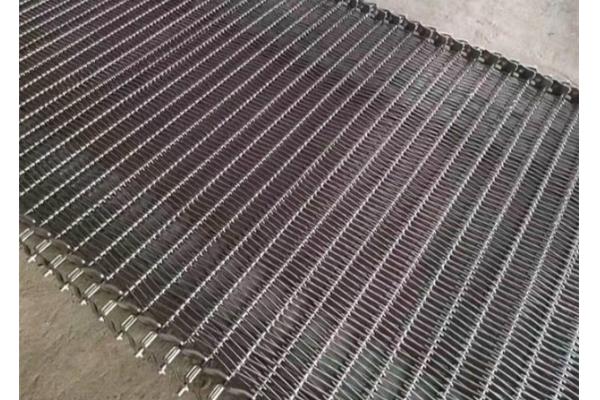 Chain Link Spiral Mesh Belt With Cross Rod Food Grade SUS 304 Material