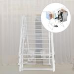 Detachable Stainless Steel Foldable Clothes Drying Rack With Wheels for sale
