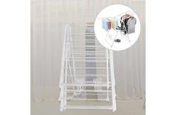 China Detachable Stainless Steel Foldable Clothes Drying Rack With Wheels supplier