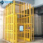 Customized Yellow 2 Floors 8 m Warehouse Loading And Unloading Heavy Freight Cargo Elevator Steel Indoor Hydraulic Lifts for sale