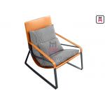 Tanned Leather 42cm Height 0.7cbm Single Sofa Chair Headrest for sale