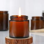 2oz 9 Oz 32oz Round Amber Jar Candles In Bulk Customizable