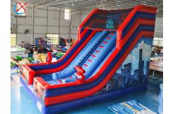China Manufacturer PVC Inflatable Slide Spiderman Hero Inflatable Double Dry Slides supplier