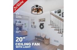 China Downrod Mount Remote Control Cage Ceiling Fan 20in With Light supplier