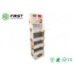 Custom POP Retail Promotional Folding Paper Floor Display Shelf For Drinks for sale