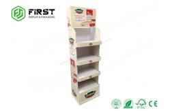 China Custom POP Retail Promotional Folding Paper Floor Display Shelf For Drinks supplier