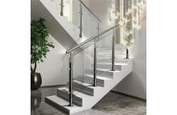 China Smooth Stainless Steel Handrails with Crystal Accents for Glass Staircases supplier