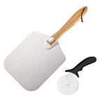 12 Inch Aluminum Pizza Shovel With Folding Handle And 10cm Pizza Wheel Cutter Set for sale