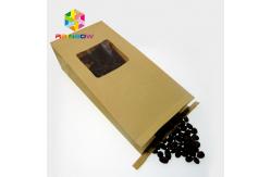 China Customized Tin Tie Coffee Resealable Kraft Paper Bags / 3 Side Seal Pouch supplier