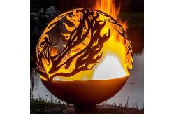 China Patio 100cm Backyard Creations Sphere Fire Pit ISO9001 Steel Hemisphere supplier
