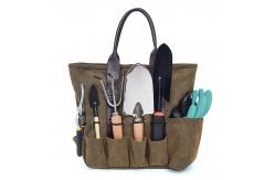 China Canvas Garden Tool Carrier Tote With Custom Silk Printing / Embroidery Logo supplier