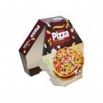 Custom Recyclable Kraft Pizza Box Eco-Friendly Food Packaging with Gold Foil Blue Logo Paperboard Material Glossy Lamination for sale