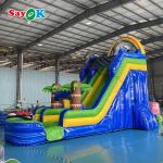 Outdoor Inflatable Slide Giant Commercial Adult Blow Up Water Slide Jumpers Bounce Logo Printing for sale