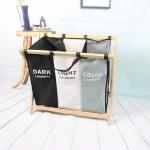 Reusable Folding Collapsible Laundry Hamper For Clothes Socks Sturdy Bamboo Wood