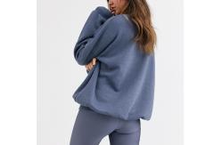 China Oversize Plain Crew Neck Sweatshirt Dropped Shoulder Sweatshirt In Elephant Gray supplier