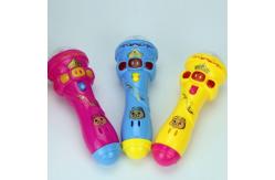 China Customized Toy Light Flashing Projection Wireless Microphone Torch Shape Cute Glow Toy supplier