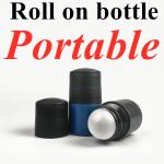 50ml Black Empty HDPE plastic roller ball Plastic Roll on Deodorant Antiperspirant Bottle with Black Lid for sale