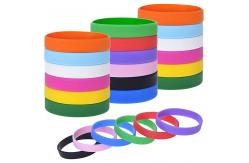 China Plain Style Printed Silicone Wristbands 1-5mm Width In OPP Bag supplier