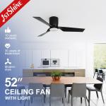 Low Profile Ceiling Fan with Safety Remote Control and 3 Color LED Light by 1stshine for sale