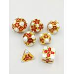 Baroque 7 Piece Polyhedral Gaming Dice Set Metal Sharp Edge For RPG