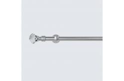 China 28mm Crystal Finial Extendable Metal Curtain Rod Set Adjustable Length supplier