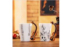 China 3D Creative Travel Custom Ceramic Mugs 13OZ With Violin Handgrip supplier