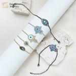 Ojo Bracelet 18K Gold Plated Jewelry Hamsa Hand Evil Eye Charm design