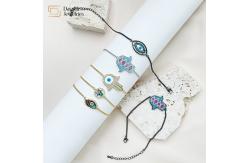 China Ojo Bracelet 18K Gold Plated Jewelry Hamsa Hand Evil Eye Charm design supplier