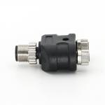 Y Distributor M12 Connector 4 Pin Male To M8 3 Pin Female A Coding for sale