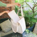 WHITE LARGE SHOPPING BAG OORGANIC COTTON TOTE BAG LARGE SIZE PASS GOTS for sale