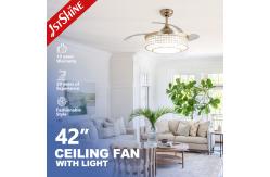 China Home Office Function Air Conditioning LED Lighting Gold Ceiling Fan with Hidden Blades supplier