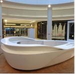 Unique Curved Reception Counter , Solid Surface Hotel Reception Desk for sale