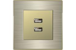 China Home / Villa  USB Charger Socket Tempered Glass / Aluminum Frame supplier