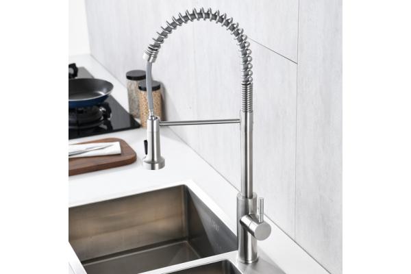 Spring Coil Touchless Kitchen Faucet With Pull Down Sprayer