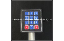 China 0.45mm Key Travel Industrial Numeric Keypad 3 * 4 Matrix Waterproof Thin Film supplier