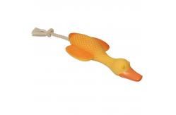 China Wild Goose Fun Chewing Interaction Squeaker Training Latex Pet Rope Toys supplier