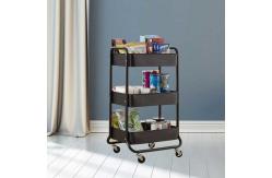 China Kitchen Utility 3 Tier Rolling Cart With Lockable Casters supplier