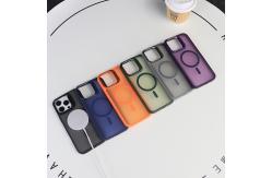 China Built-in Camera Stand Magnetic Phone Case Translucent Matte With Magsafe Cover supplier
