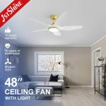 1stshine OEM Color Dimmable LED Light Ceiling Fan 5 Blades DC Motor and Remote Control for sale