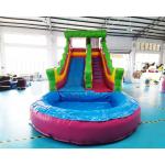 Multi Color Backyard Palm Tree Jumping Bouncer Water Slide for sale