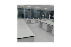 China Customizable Steel Wood Lab Bench With 4 Shelves And 4 Handles supplier