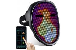 China ABS Plastic Bluetooth LED Mask App Control DIY Editing Text Picture And Photo supplier