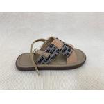 China Khaki Weave Flat Open Toe Flip Flops Womens With Buckles In Summer for sale